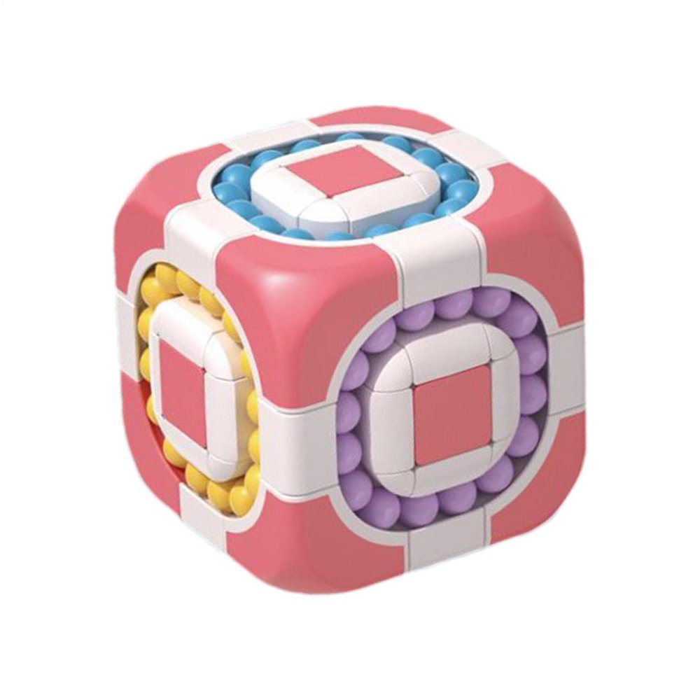 Rotating Magic Bean Cube 2 in 1 Educational Puzzle Featuring Colorful Beads and Smooth Tracks, Compact Durablee Brain Teaser Improving Problem Solving | Stress Relief Toy Offering Engaging