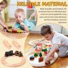 Liliful Pack of 8 Wood Train Track Expansion Packs Compatible with Most Train Tracks (3.94 x 1.57 x 0.47 Inch,Curved) view 2