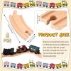 Liliful Pack of 8 Wood Train Track Expansion Packs Compatible with Most Train Tracks (3.94 x 1.57 x 0.47 Inch,Curved) view 3