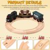 Liliful Pack of 8 Wood Train Track Expansion Packs Compatible with Most Train Tracks (3.94 x 1.57 x 0.47 Inch,Curved) view 4