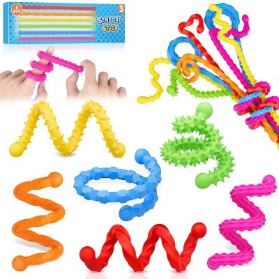 30 Pcs Fidget Toys Bulk for Kids, Sensory Sticks Quiet Fidgets for Students Teacher, Valentines Gifts for Kids Classroom Party Favors Prize Box Rewards, Silicone Textured Fidget Sticks for Anxiety