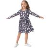 Aflyko Halloween Skater Dress Ghost Moon Cute Girl Casual Wear Relaxed Fit Holiday Costume Festive Lovely Birthday Present, 9-10Y Multicoloured view 2