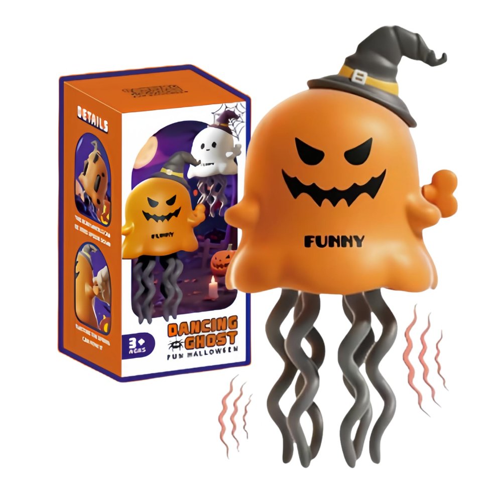 Yoedeha Halloween Wind Up ToysHalloween ToysCute Self - Moving Spooky Figure with Witch HatMini Interactive Dancing Crawling Funny Ghost, Clockwork Sliding Creative Toy