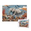 RMYRHQ Wilderness Safari Animals Elephant Zebra Deer Birds with Golden Grass Blues Sky&Oranges Clouds Wooden Puzzles for Adults 1000 Pieces Stress Relieving Pleasure Puzzles Family Nature Decor view 2