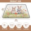 YETTASBIN Easter Bunny Baby Play Mat for Floor 50 x 50 Inch - Portable Soft Quilted Crawling Mat Waterproof Foldable Playpen Mat with Non-Slip Bakcing for Baby Infant Toddler Tummy Time view 3