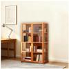 4 Tier Curio Display Cabinet, Storage Cabinet with Acrylic Double Door, Collectibles Toy Organizers Rack & Display Shelf, Bookcase for Bedroom, Reading Nook,Brown,4 Layer Double Door view 1