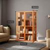 4 Tier Curio Display Cabinet, Storage Cabinet with Acrylic Double Door, Collectibles Toy Organizers Rack & Display Shelf, Bookcase for Bedroom, Reading Nook,Brown,4 Layer Double Door view 2
