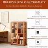 4 Tier Curio Display Cabinet, Storage Cabinet with Acrylic Double Door, Collectibles Toy Organizers Rack & Display Shelf, Bookcase for Bedroom, Reading Nook,Brown,4 Layer Double Door view 4