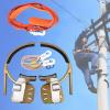QHZYMX Pole Climbing Spikes Lineman Climbing Equipment, Professional Pole Climb Spikes with Adjustable Shoe Strap for Utility/Electric Power Systems, Thickness 20mm Climbs Foot Buckle(25cm/9.8") view 1