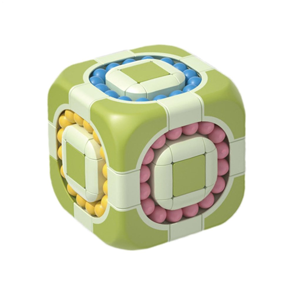 Rotating Magic Bean Cube 2 in 1 Educational Puzzle Featuring Colorful Beads and Smooth Tracks, Compact Durablee Brain Teaser Improving Problem Solving | Stress Relief Toy Offering Engaging