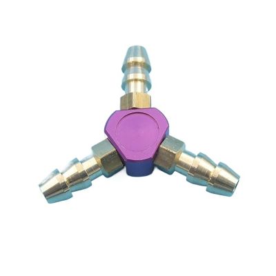 RC Model Y-Type 3-Way Water Fuel Connector Splitter Nozzle 3mm ID 5mm OD for 3x5mm Silicone Tube Water Cooling Fuel Line(Purple)