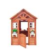 Wooden Playhouse for Kids with 2 Windows & Flowerpot Holder, Solid Wood Outdoor Backyard Play House for Children 3-8 Years, 42" Lx46 Wx55 H view 4
