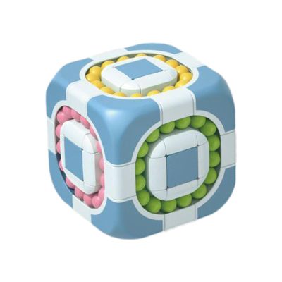 Rotating Magic Bean Cube 2 in 1 Educational Puzzle Featuring Colorful Beads and Smooth Tracks, Compact Durablee Brain Teaser Improving Problem Solving | Stress Relief Toy Offering Engaging