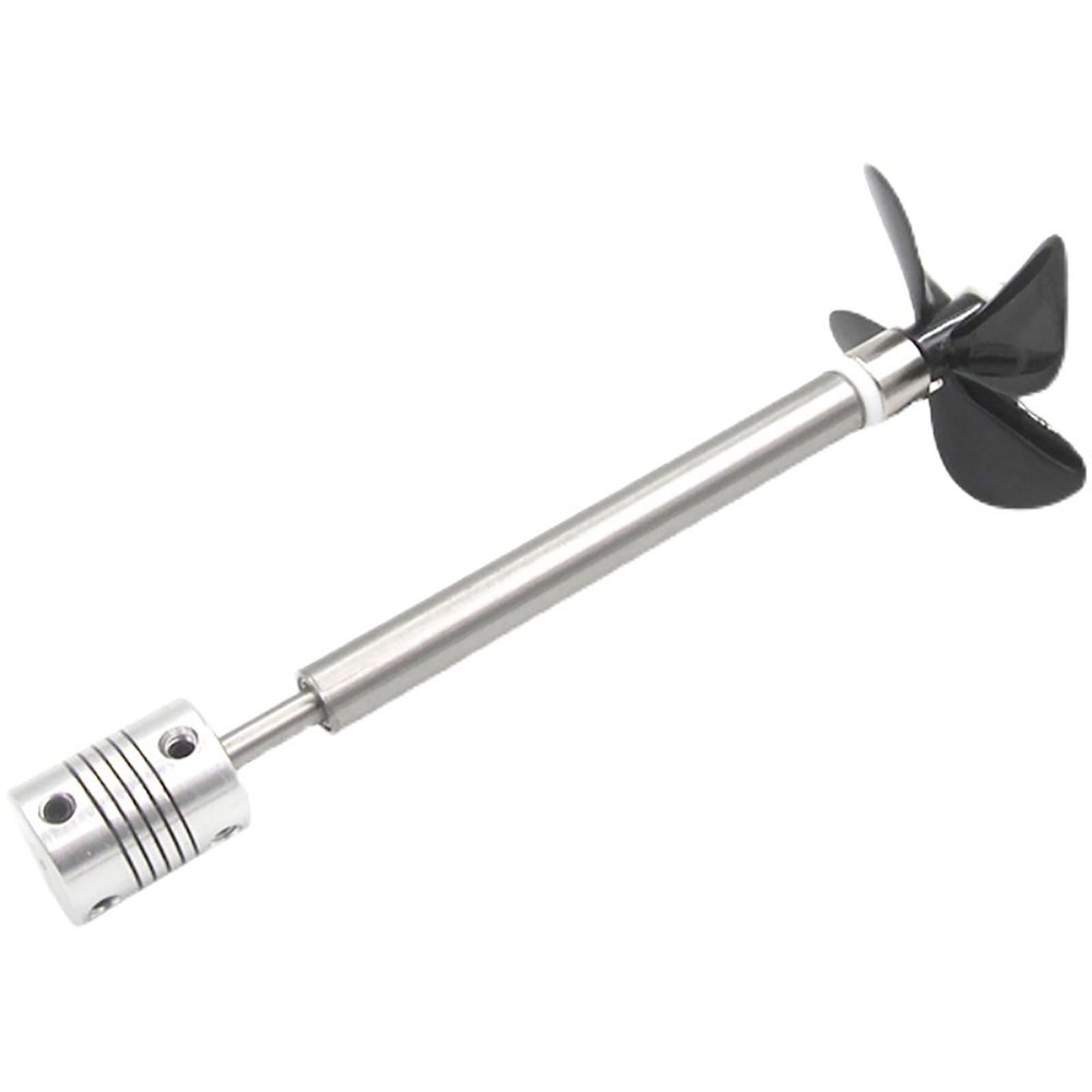 RC Boat Shaft Assembly 60mm 4-Blade Fully Submerged Propeller 5mm Shaft System with Motor Coupler for Trawler Fishing Bait Boats(4mm,30CM/24CM)