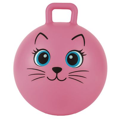 Xino Sports Hopping Ball for Kids - 18 Inch Hopper Ball with Handle, Pink Jumping Bouncer Toy for Indoor and Outdoor Play