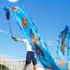 BPGSLYX Dragon poi Ribbon Dragon Dance Ribbon Streamer with Head, Fitness Streamer Square Exercise Dance Dragon Poi (6m,Blue) view 2