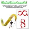 BPGSLYX Dragon poi Ribbon Dragon Dance Ribbon Streamer with Head, Fitness Streamer Square Exercise Dance Dragon Poi (6m,Blue) view 3