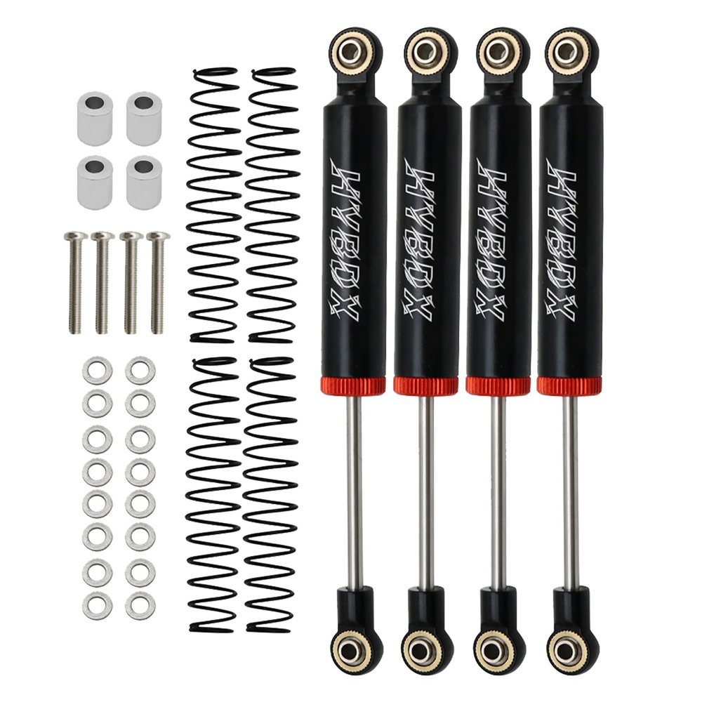 4pcs RC Shocks Absorber,RC Shock Absorber Set,RC Car Built-in Spring 70/80/90/100/110mm Shock Absorber Damper for 1/10 RC Crawler Axial SCX10 ii RBX10 Wraith TRX-4 MST Redcat (Black, 110mm 4pcs)
