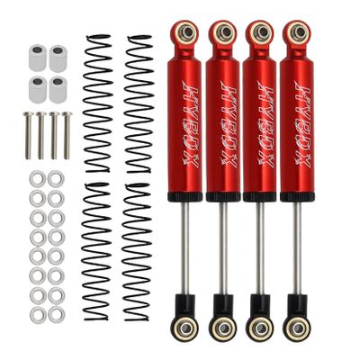 4pcs RC Shocks Absorber,RC Shock Absorber Set,RC Car Built-in Spring 70/80/90/100/110mm Shock Absorber Damper for 1/10 RC Crawler Axial SCX10 ii RBX10 Wraith TRX-4 MST Redcat (Red, 100mm 4pcs)