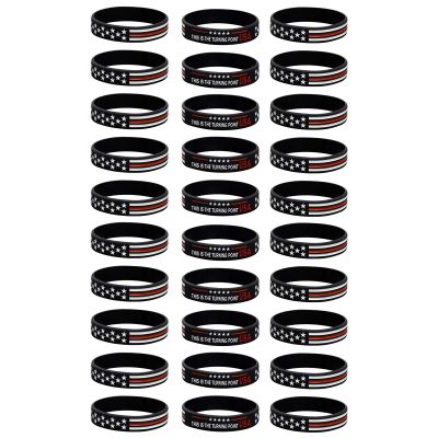 Flvkev Shooting Of Charlie Kirk Bracelet Turning Point Usa Flag Merch Bracelets (turning point black-30pcs)