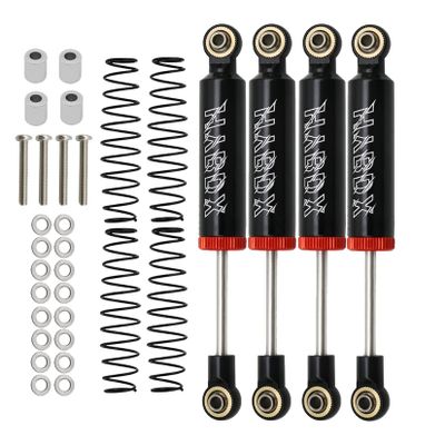 4pcs RC Shocks Absorber,RC Shock Absorber Set,RC Car Built-in Spring 70/80/90/100/110mm Shock Absorber Damper for 1/10 RC Crawler Axial SCX10 ii RBX10 Wraith TRX-4 MST Redcat (Black, 90mm 4pcs)