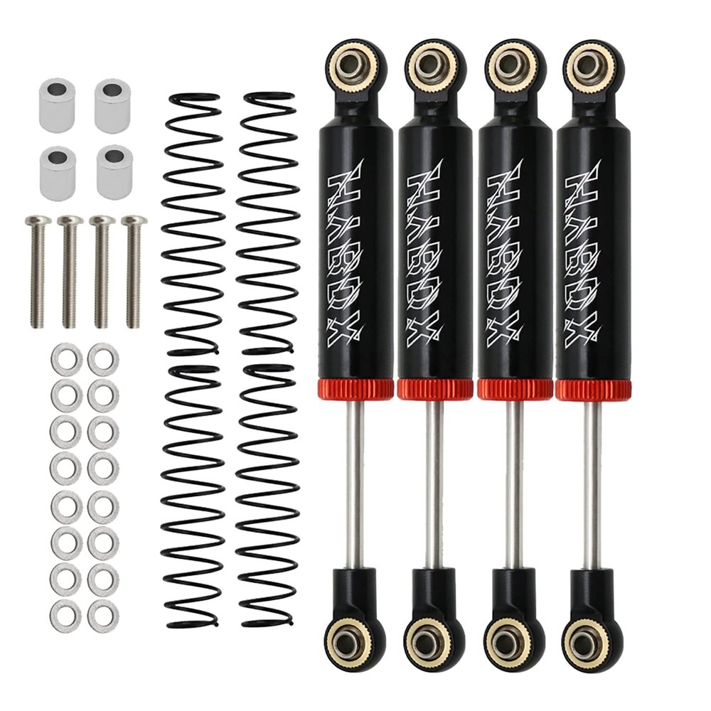 4pcs RC Shocks Absorber,RC Shock Absorber Set,RC Car Built-in Spring 70/80/90/100/110mm Shock Absorber Damper for 1/10 RC Crawler Axial SCX10 ii RBX10 Wraith TRX-4 MST Redcat (Black, 90mm 4pcs)