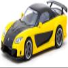 1/64 Tarmac Works RX-7 VeilSide Fortune7 RHD (Right Hand Drive) Yellow and Black Global64 Series Diecast Model T64G-075-YE view 1