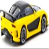 1/64 Tarmac Works RX-7 VeilSide Fortune7 RHD (Right Hand Drive) Yellow and Black Global64 Series Diecast Model T64G-075-YE view 2