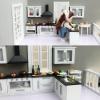 112: Cabinet, Modern Set, 7PCS Wooden Miniature Furniture with Working Doors and Drawers, Simulated Scene for Decoration view 2