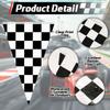 48Pcs Race Cars Checkered Flag, Black And White Checkered Flag Banner Race Car Birthday Party Supplies,98ft Racing Flags Checkered Pennant Banner Triangle String Waterproof Flags For Party, Birthday Decoration 100FT view 2