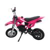 49cc 2-Stroke Kids Dirt Bike, Gas Power Motocross, Beach Off Road Mini Motorcycle, Metal Suspension Children Pocket Motorbike Twist Grip Throttle, Dual Suspension & Brakes Twist Grip Throttle (Pink) view 2