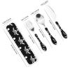 Middle Finger Skull Skeleton Black Compact And Portable Gourd Handle Knife Fork Spoon Three Piece Set view 2