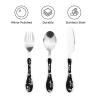 Middle Finger Skull Skeleton Black Compact And Portable Gourd Handle Knife Fork Spoon Three Piece Set view 3
