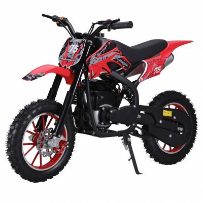 49cc 4-Stroke Kids Dirt Bike, Gas Powered Off-Road Motorcycle with Dual Disc Brakes & Shock Absorbers - 40MPH Max Speed Youth Motocross Bike for Ages 8-14 with Soft Seat (Red)