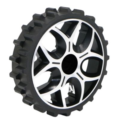 MiJunHD 180mm Lawn Mower Rubber Wheels Metal Drive Wheel Large Teeth Anti-Slip RC Car Tires Intelligent Robot Tire with ID 8mm Coupling for Unmanned Vehicle AGV 1Pc