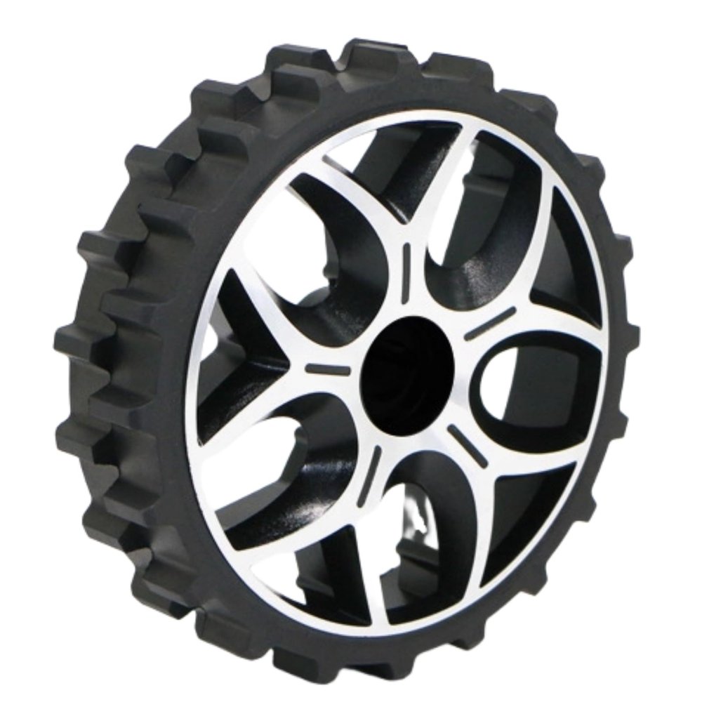MiJunHD 180mm Lawn Mower Rubber Wheels Metal Drive Wheel Large Teeth Anti-Slip RC Car Tires Intelligent Robot Tire with ID 8mm Coupling for Unmanned Vehicle AGV 1Pc