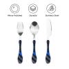 Retro Usa Thin Blue Line Police Flag Art Compact And Portable Gourd Handle Knife Fork Spoon Three Piece Set view 3