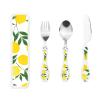 Yellow Lemon Compact And Portable Gourd Handle Knife Fork Spoon Three Piece Set view 1