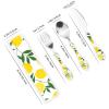 Yellow Lemon Compact And Portable Gourd Handle Knife Fork Spoon Three Piece Set view 2