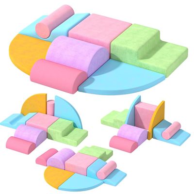 cjdropshipping 8 Piece Toddler Climbing BlocksSoft Play Climbing Toys Indoor for Toddlers Ideal Crawling and Exploration Play Set for Baby Gym/Toddler Playground (Macaron Color, 8pcs)