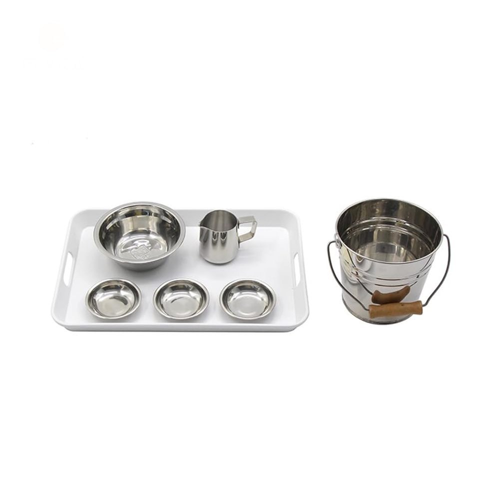 EUKVYQPX Montessori Daily Life Teaching aid Table Washing Set Practical Life Material for Cleaning Exercise,Simple