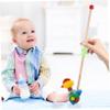 COOLHIYA Wooden Push Walker Cart Learning Walker for Boys and Safe Wood Material Smooth Surface Anti-Fall Support for Early Walking Development view 3