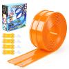 Mkobon 16 Ft Flexible Car Race Track, Flex Ramp with 12 Suction Cups, Compatible with Hot Wheels and Diecast 1/64th Cars, Double Tracks Long Rolls Up Portable Racetrack (Orange) view 1