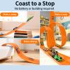 Mkobon 16 Ft Flexible Car Race Track, Flex Ramp with 12 Suction Cups, Compatible with Hot Wheels and Diecast 1/64th Cars, Double Tracks Long Rolls Up Portable Racetrack (Orange) view 4