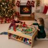 INFANS Train Table with Storage, 94 Pieces Wooden Kids Activity Toy Table Playset with 3 Foldable Boxes Reversible Detachable Tabletop, Tracks, Train, Railway, Gift for Toddler Boys Girls Ages 3+ view 3