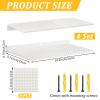 4 Pack Display Shelves for Building Bricks, Display Case Compatible with Brick Building Baseplate, Metal Floating Magnetic Display Cabinet Wall Mounted, Works with Major Building Blocks (4-White) view 2