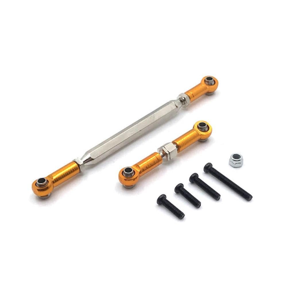 Adjustable Metal Steering Linkage Servo Rod Compatible with 1 12 Scale RC Crawler Car Compatible with MN D99 MN-90 FJ-45 Models(Yellow)