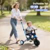 GOBOKLE 5-in-1 Tricycle for Toddlers 1-3, Convertible Toddler Bike with Push Handle & Removable Pedals, Balance Bike with Colorful Lighting Wheels, Adjustable Seat Height with Backrest(Blue) view 2