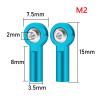 Parts For 10PCS M2 Link Tie Rod End Metal For Universal Joint Ball Head Buckle Steering Pushrod For Mini Connecting Rods For RC Boats(Gray) view 2