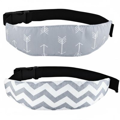 2 Pcs Baby Head Support Band for Stroller Car Seat Pillow Support Head Holder Belt for Kids Children Toddler Infant Sleeping Traveling(Grey)